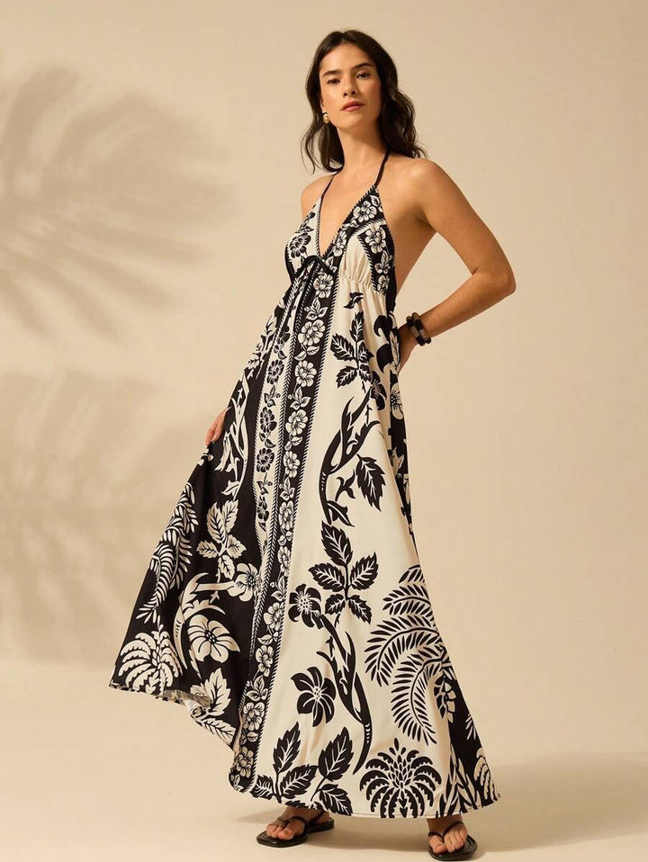 Emily™ | Floral Print Sling Holiday Style Dress