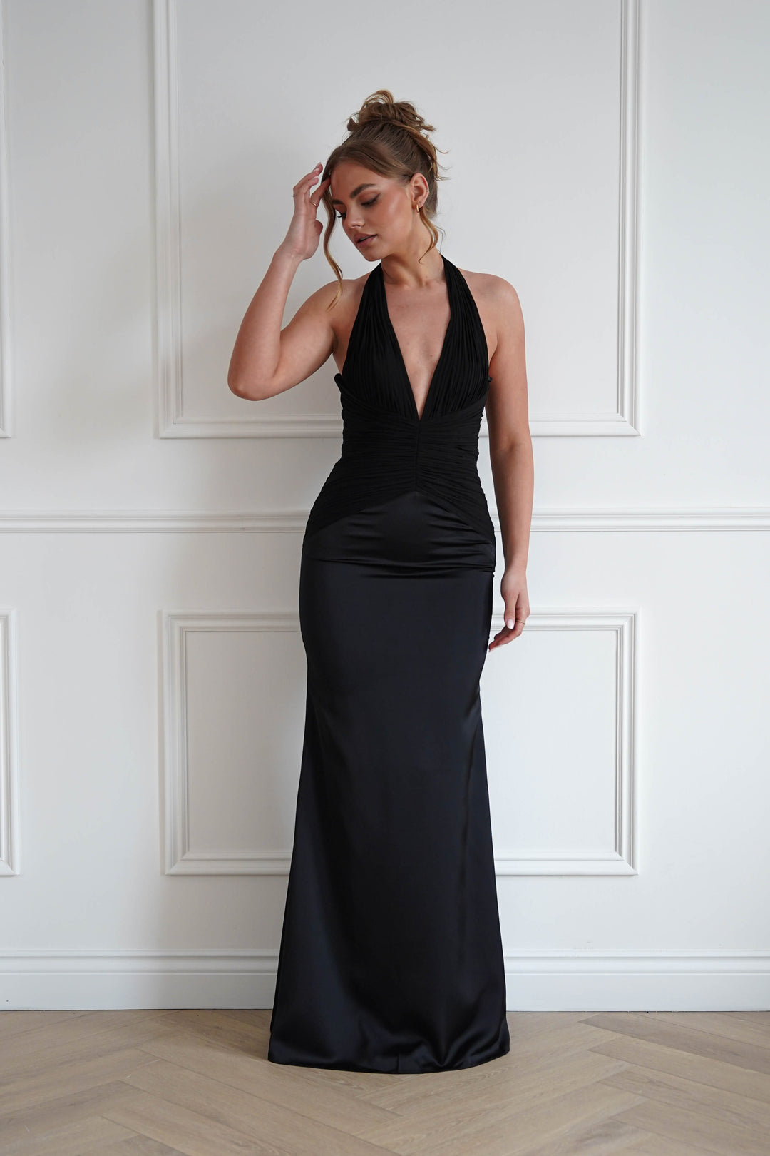 Austin Bodycon Halterneck Maxi Dress | Black