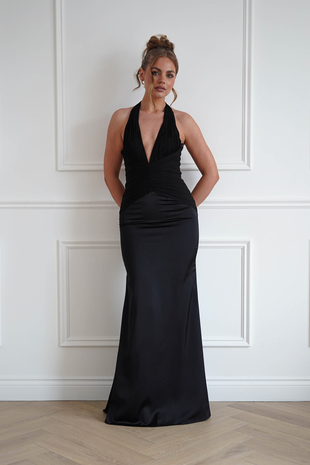 Austin Bodycon Halterneck Maxi Dress | Black