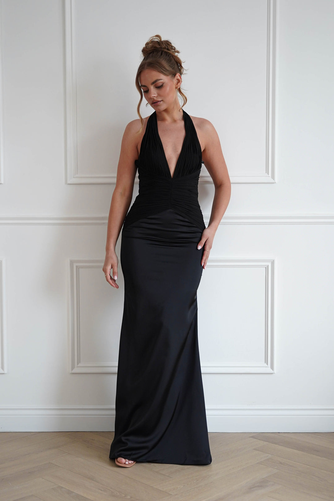 Austin Bodycon Halterneck Maxi Dress | Black