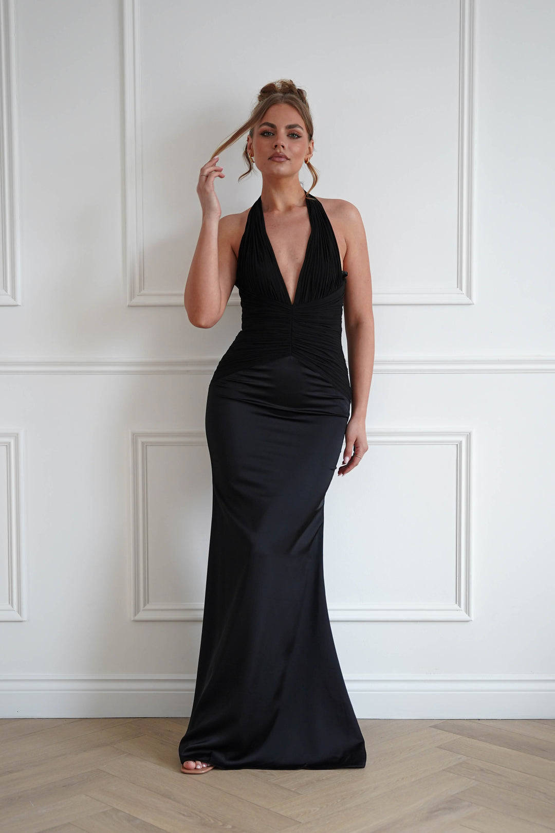 Austin Bodycon Halterneck Maxi Dress | Black