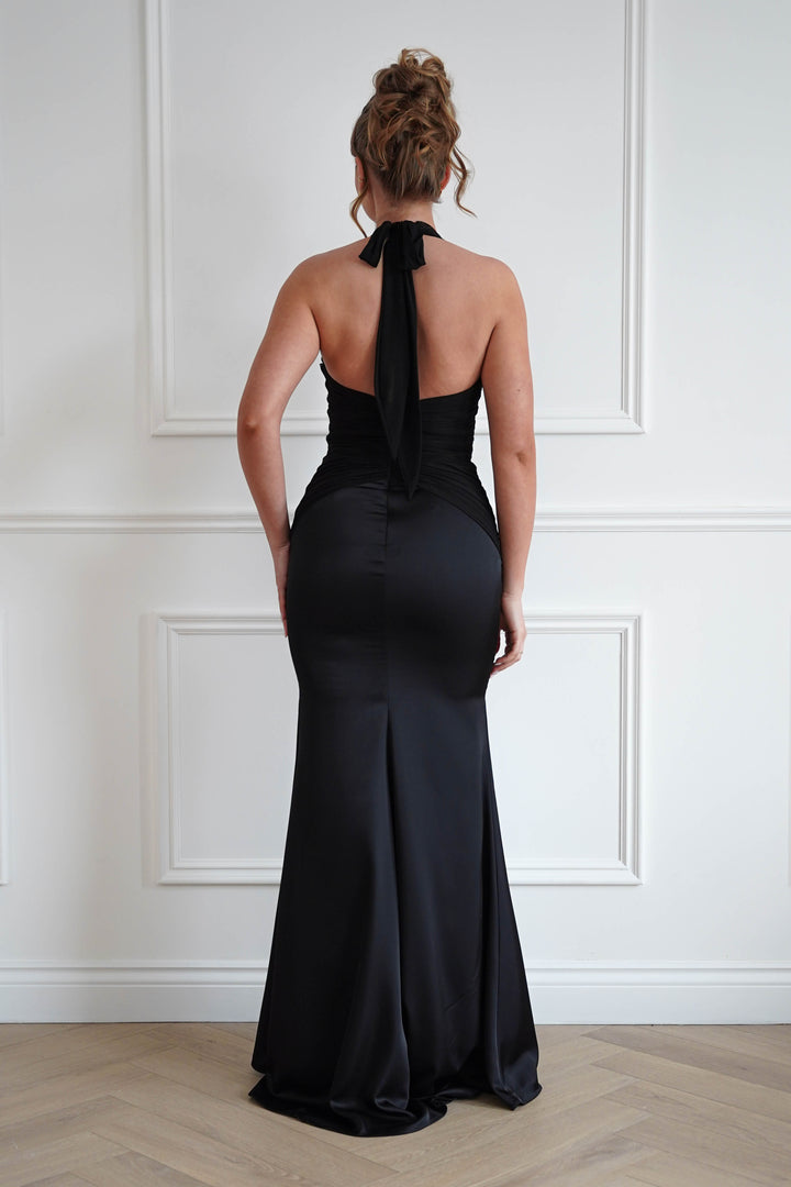 Austin Bodycon Halterneck Maxi Dress | Black