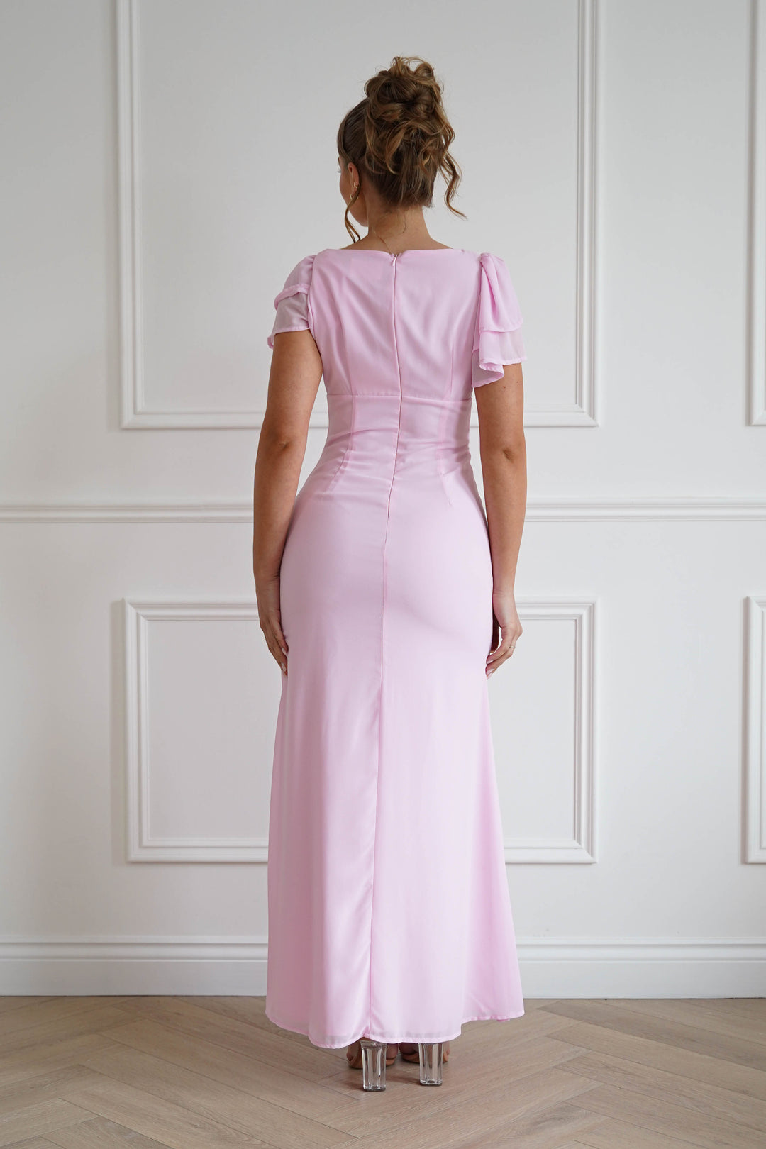 Posie Flutter Sleeve Maxi Dress | Soft Pink