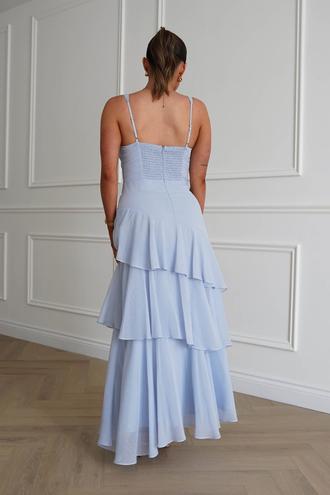 Karey Tiered Maxi Dress | Powder Blue