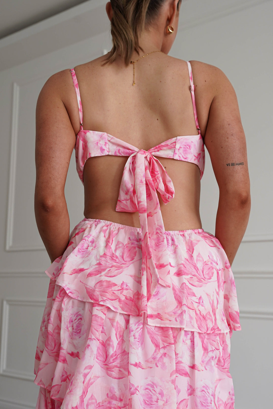 Beth Floral Tiered Maxi Dress | Pink