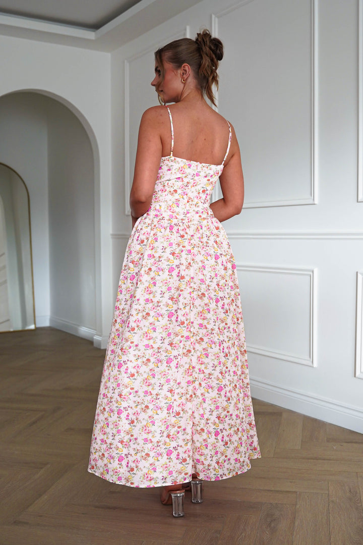 Elodie Floral Print Maxi Dress | Pink