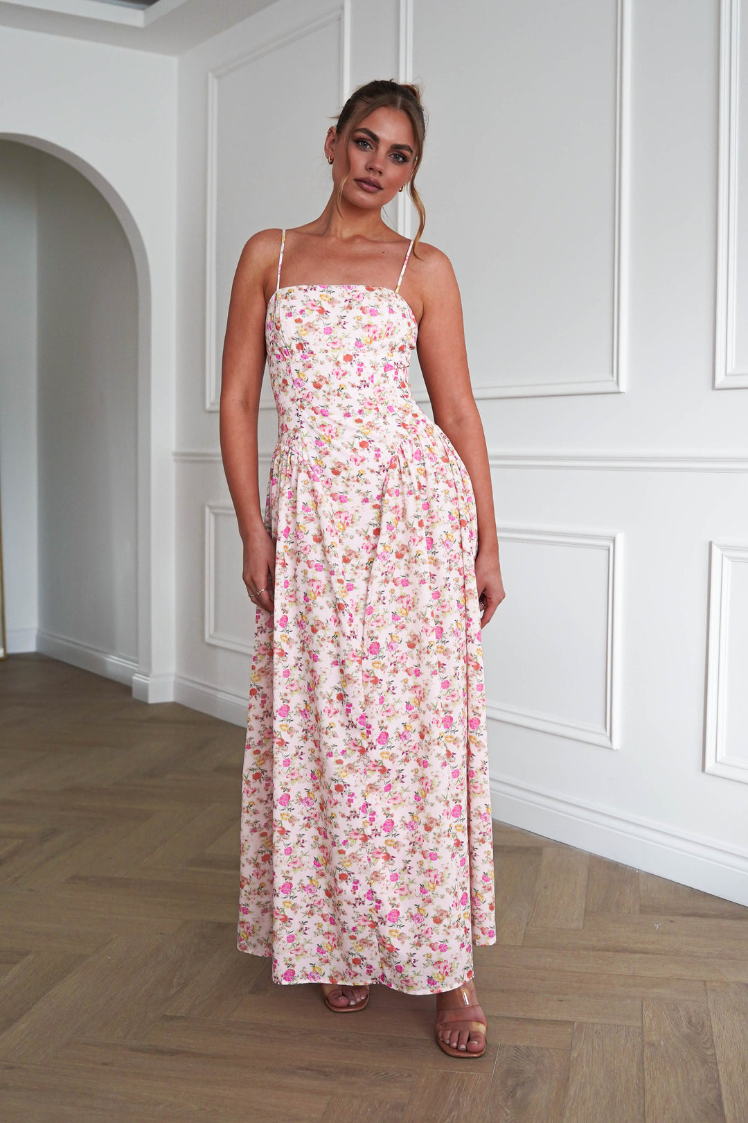 Elodie Floral Print Maxi Dress | Pink
