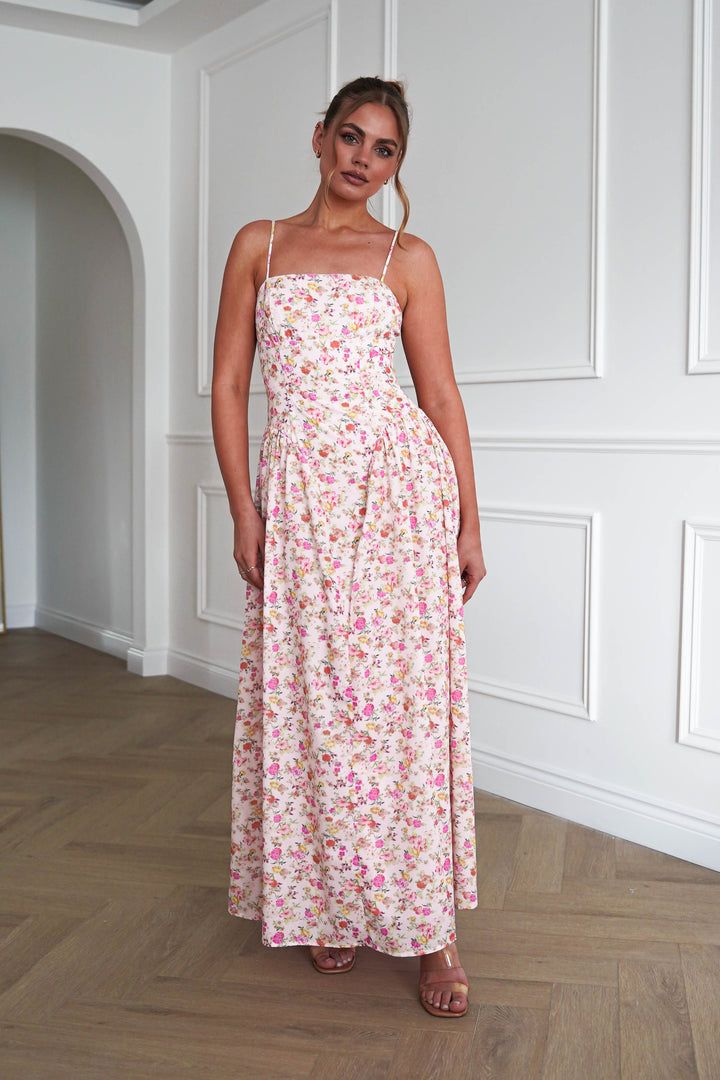Elodie Floral Print Maxi Dress | Pink