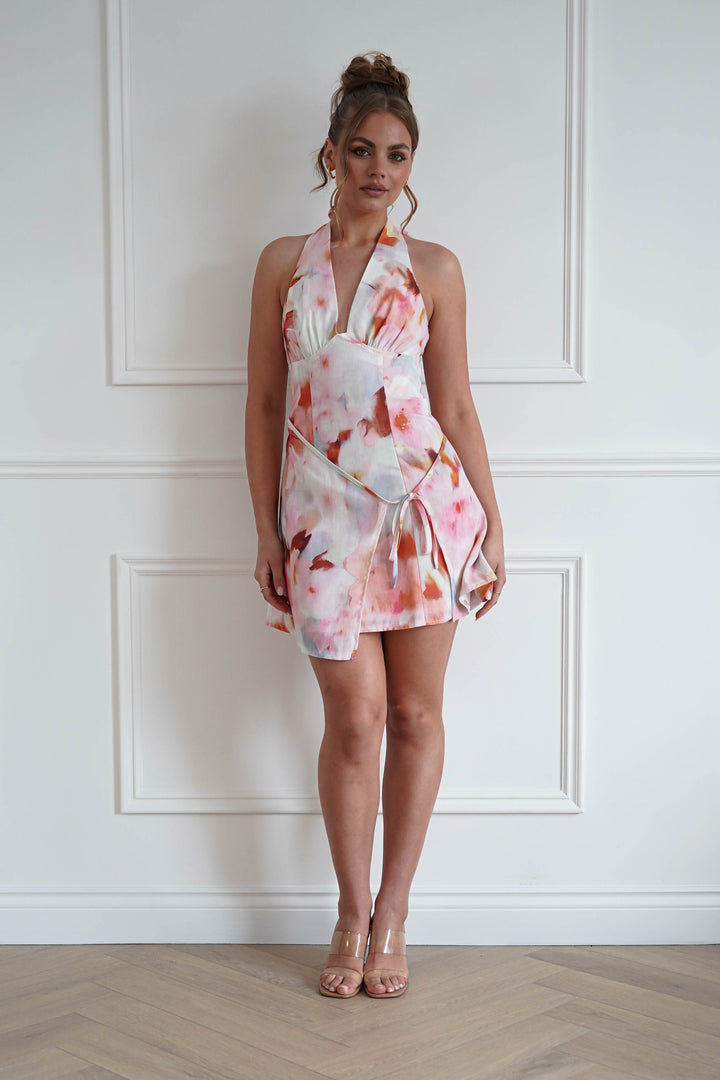 Amelia Cotton Floral Mini Dress | Mixed Print