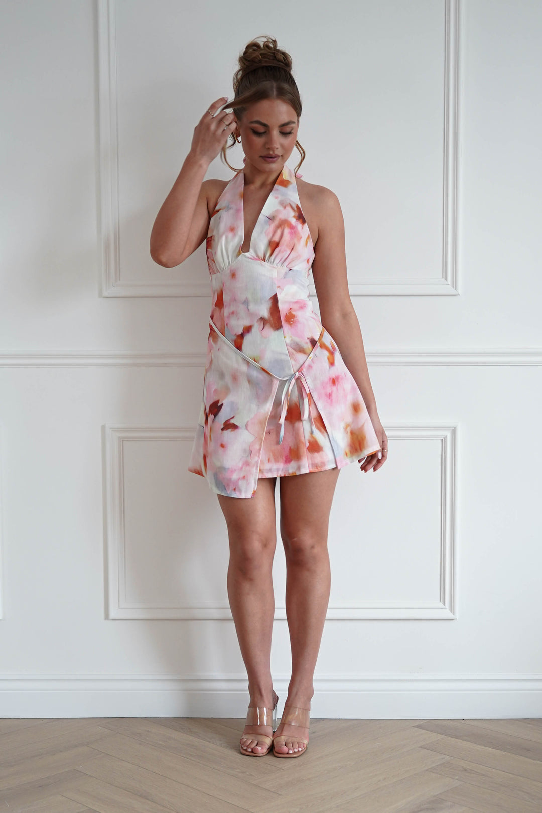 Amelia Cotton Floral Mini Dress | Mixed Print
