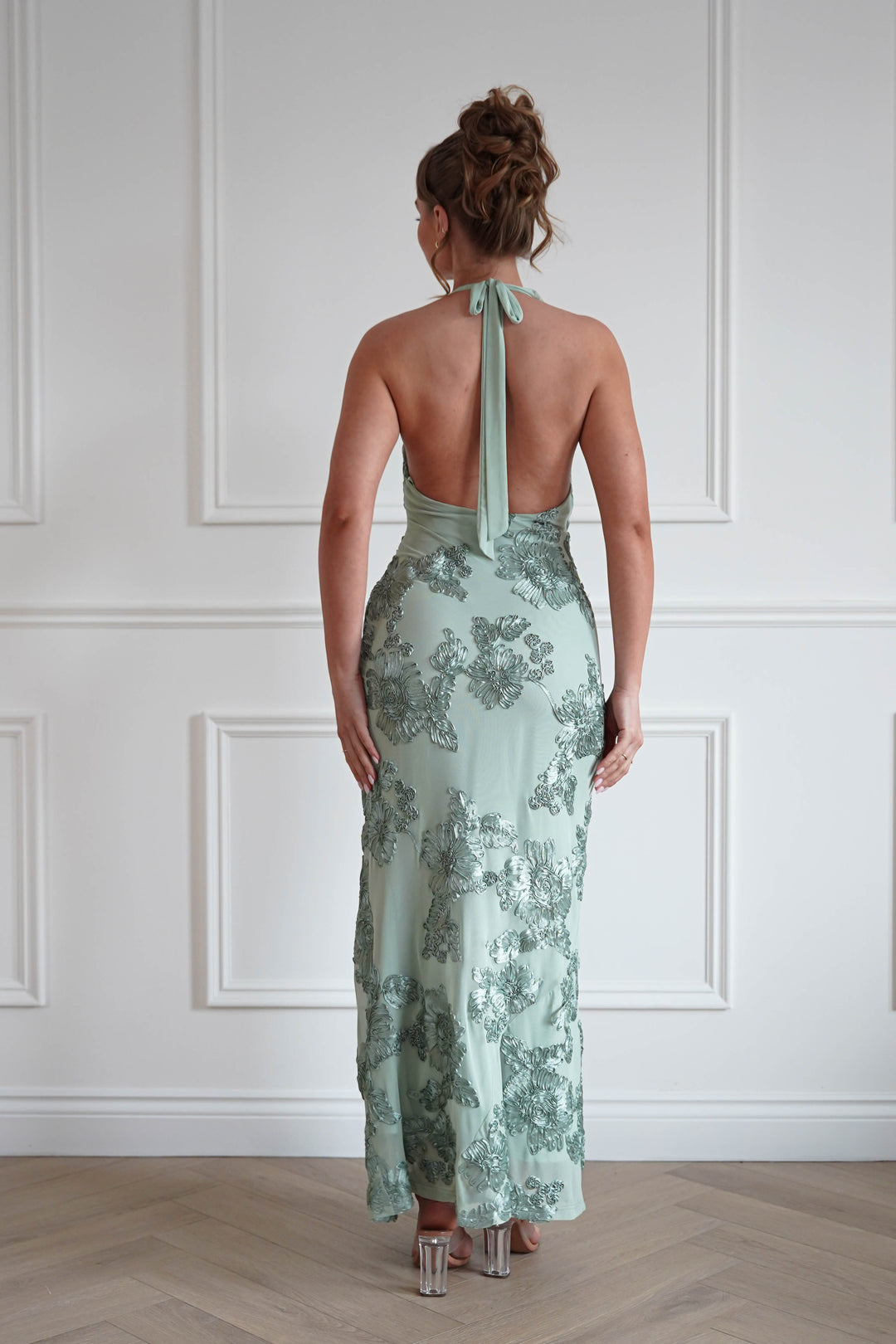 Sutton Floral Textured Maxi Dress | Green