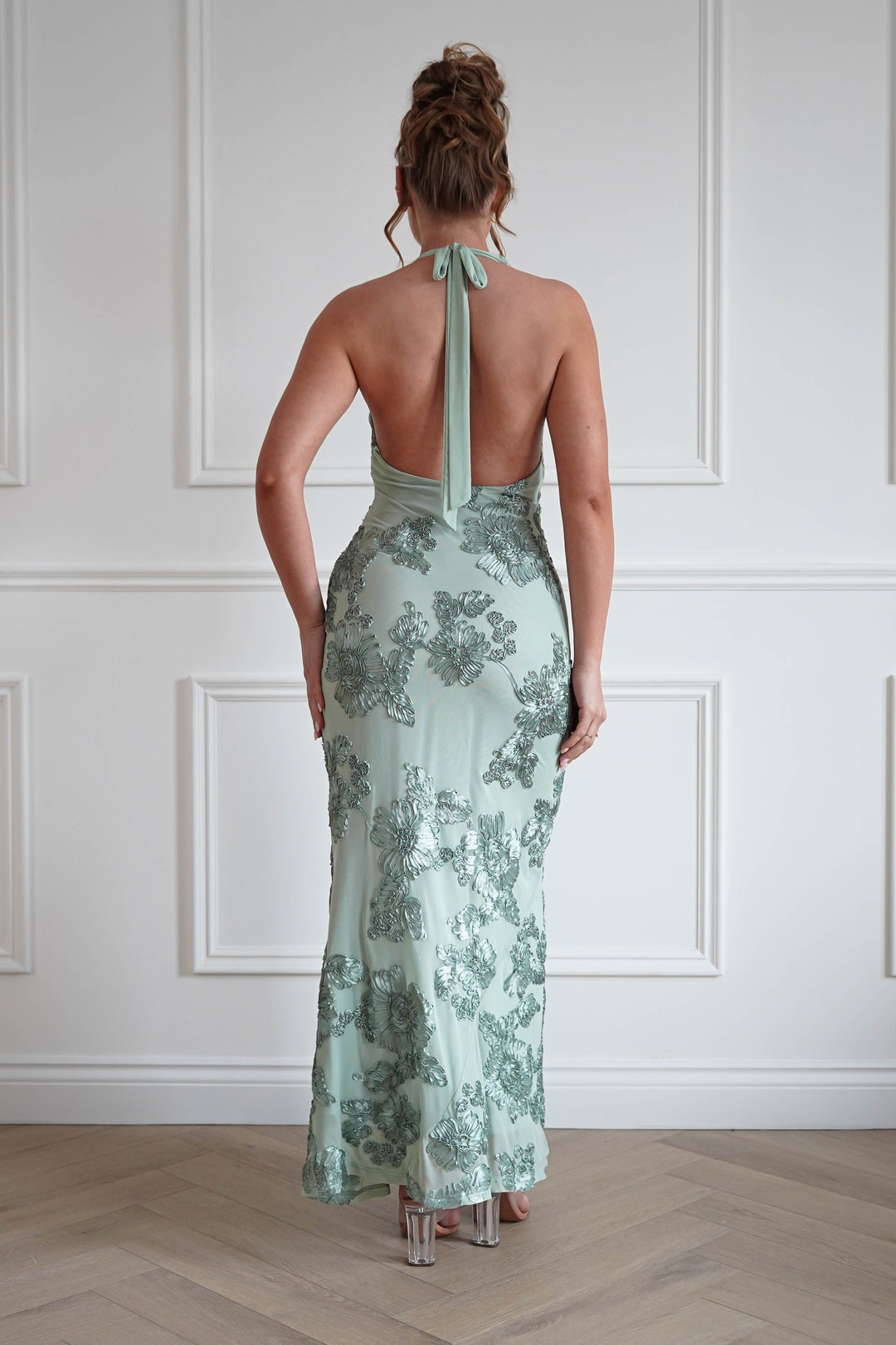 Sutton Floral Textured Maxi Dress | Green