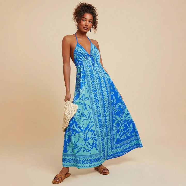 Emily™ | Floral Print Sling Holiday Style Dress