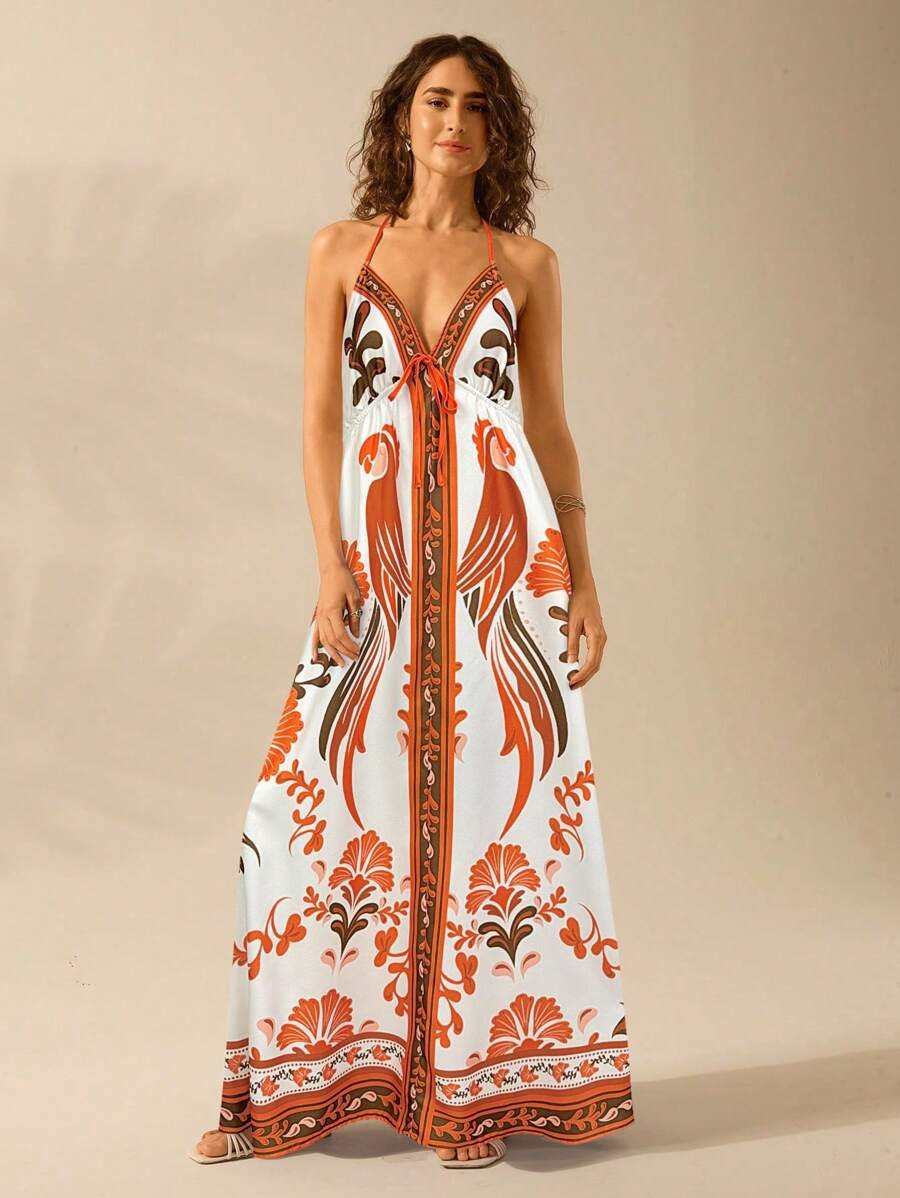 Emily™ | Floral Print Sling Holiday Style Dress