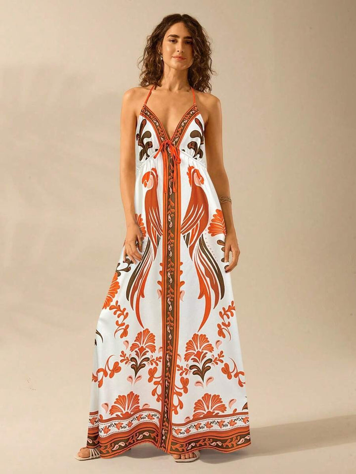 Emily™ | Floral Print Sling Holiday Style Dress