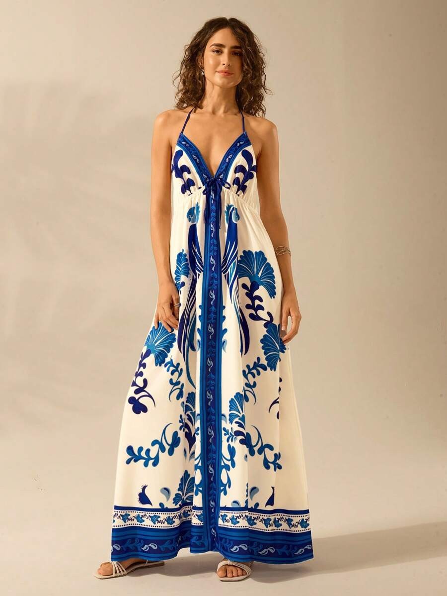 Emily™ | Floral Print Sling Holiday Style Dress
