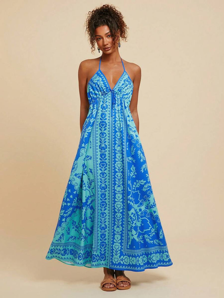 Emily™ | Floral Print Sling Holiday Style Dress