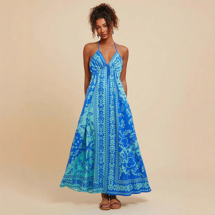 Emily™ | Floral Print Sling Holiday Style Dress