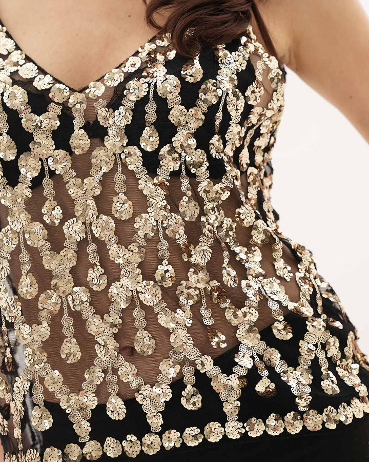 Lola Embellished Top - Gold