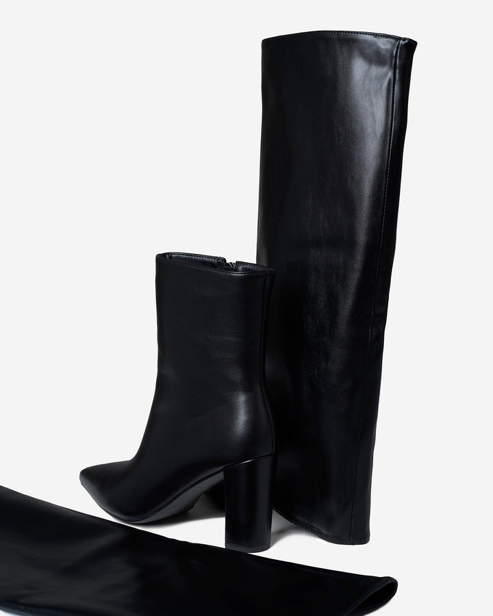 2 in 1 knee &amp; ankle boots - Black