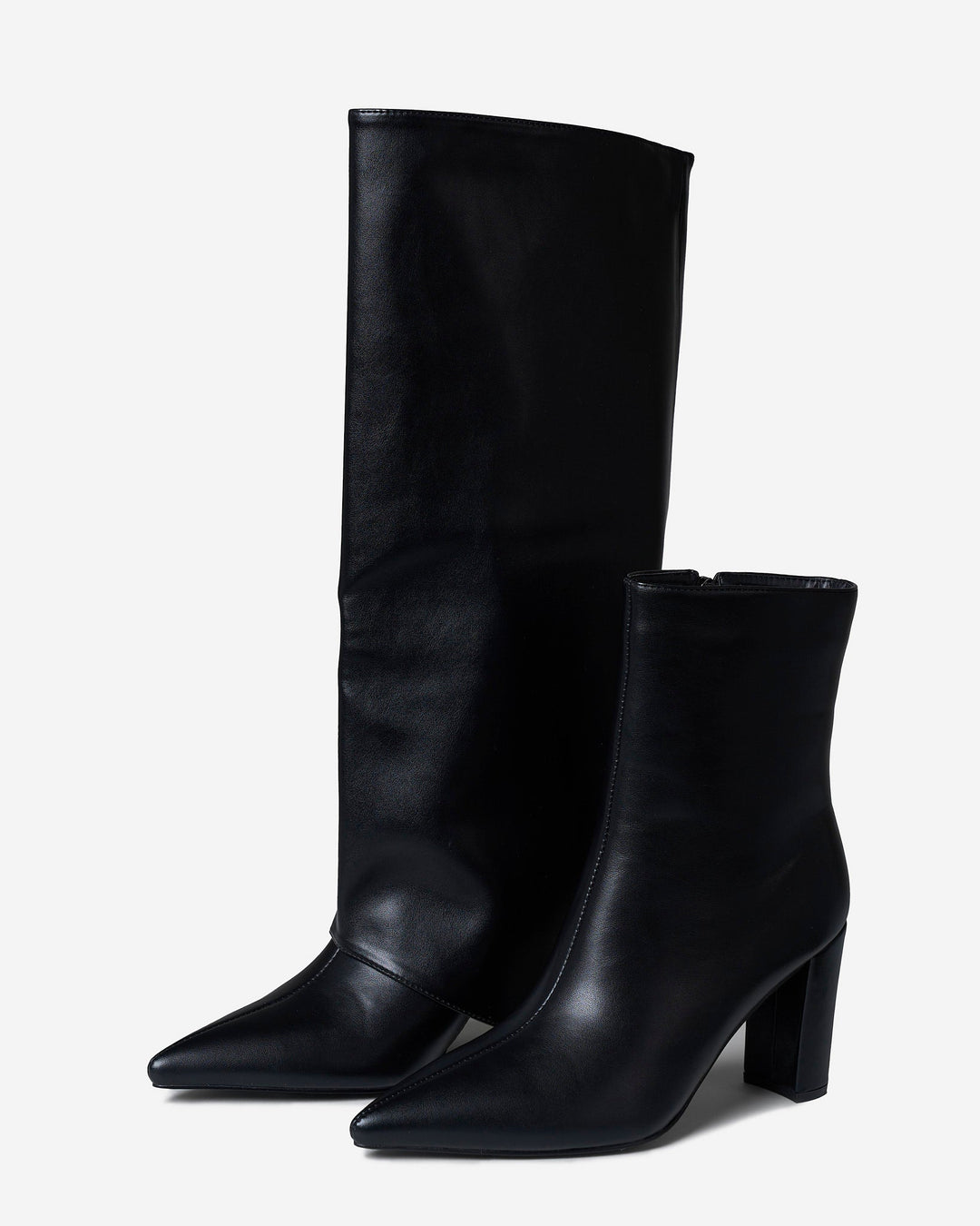 2 in 1 knee &amp; ankle boots - Black