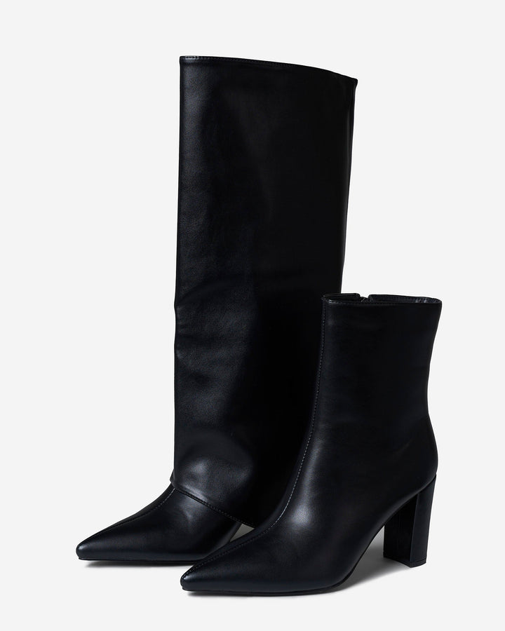 2 in 1 knee &amp; ankle boots - Black