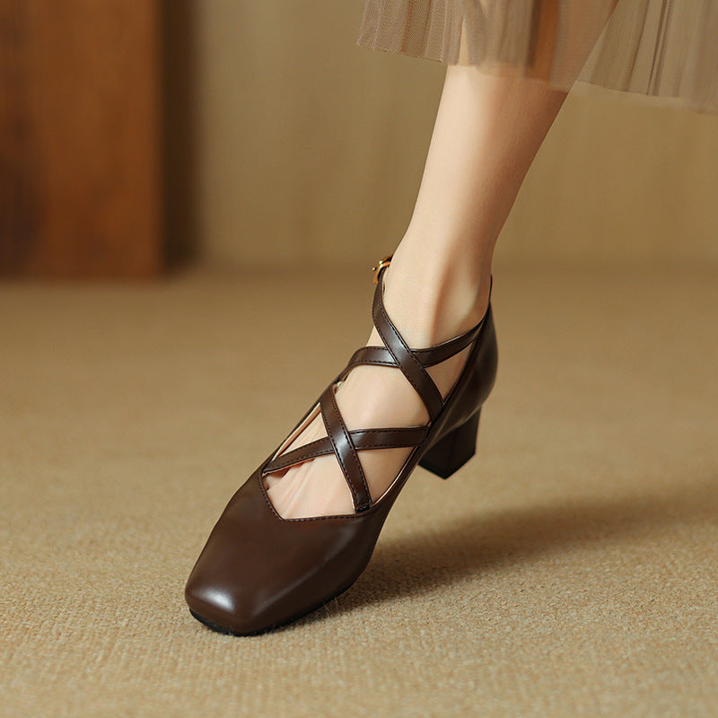 Elva Leather Heels