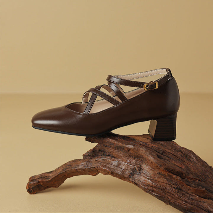 Elva Leather Heels