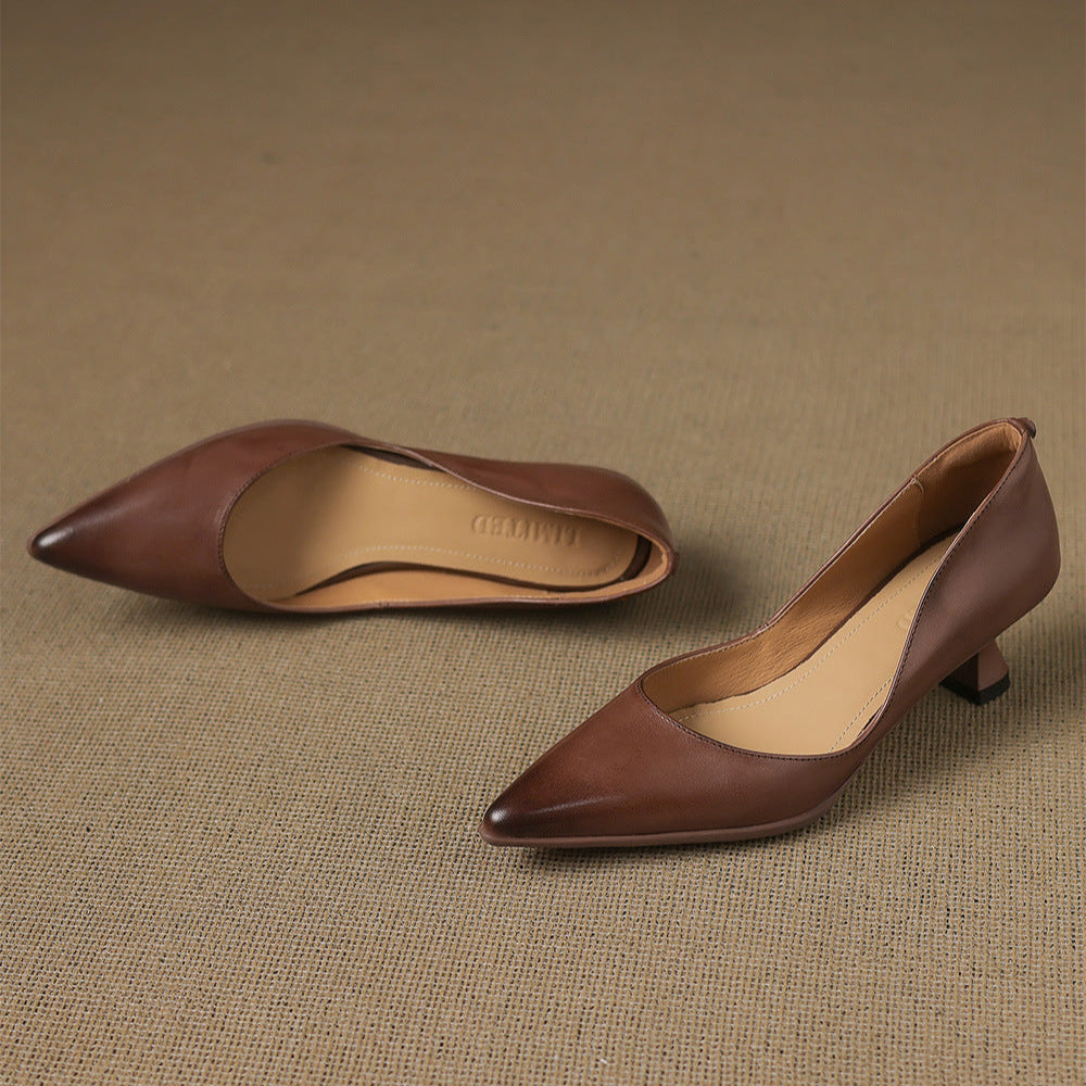 Nadine Genuine Leather Heels