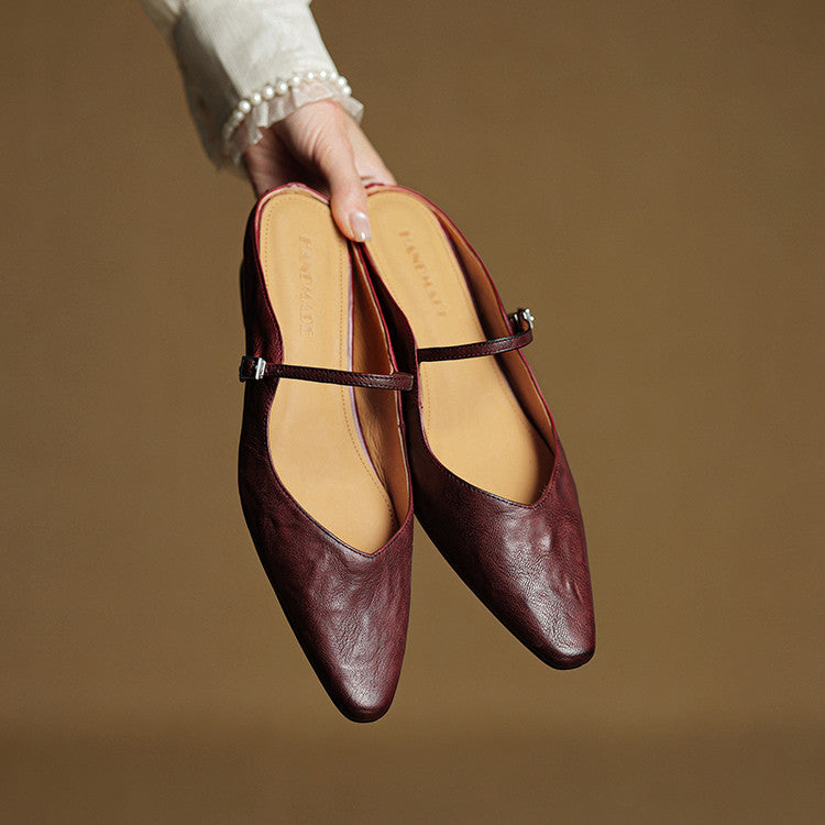Serena Genuine Leather Mules