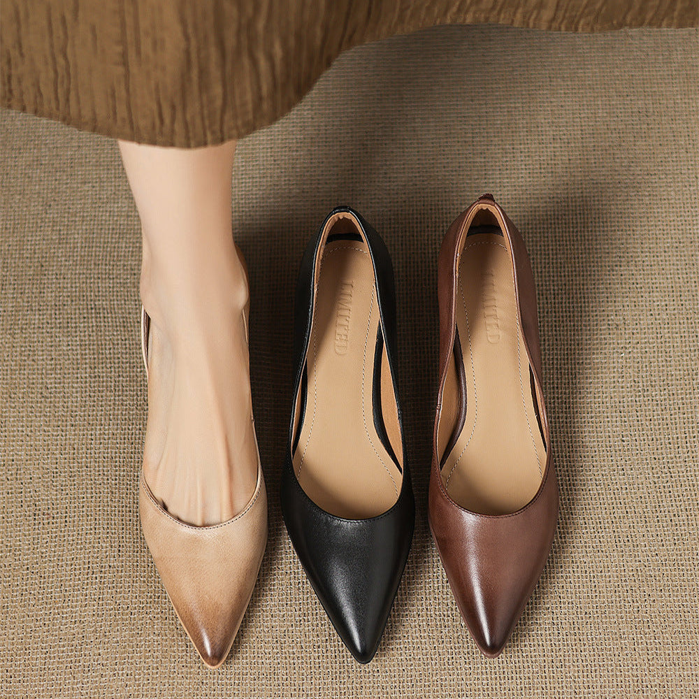 Nadine Genuine Leather Heels