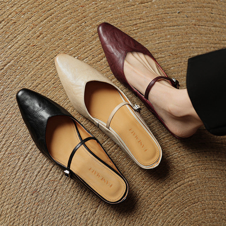 Serena Genuine Leather Mules