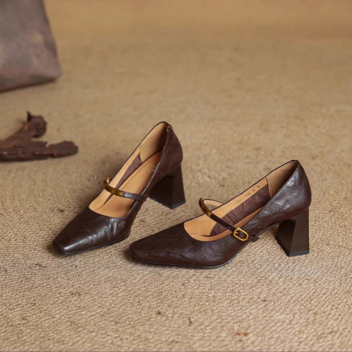 Naomi Genuine Leather Heels