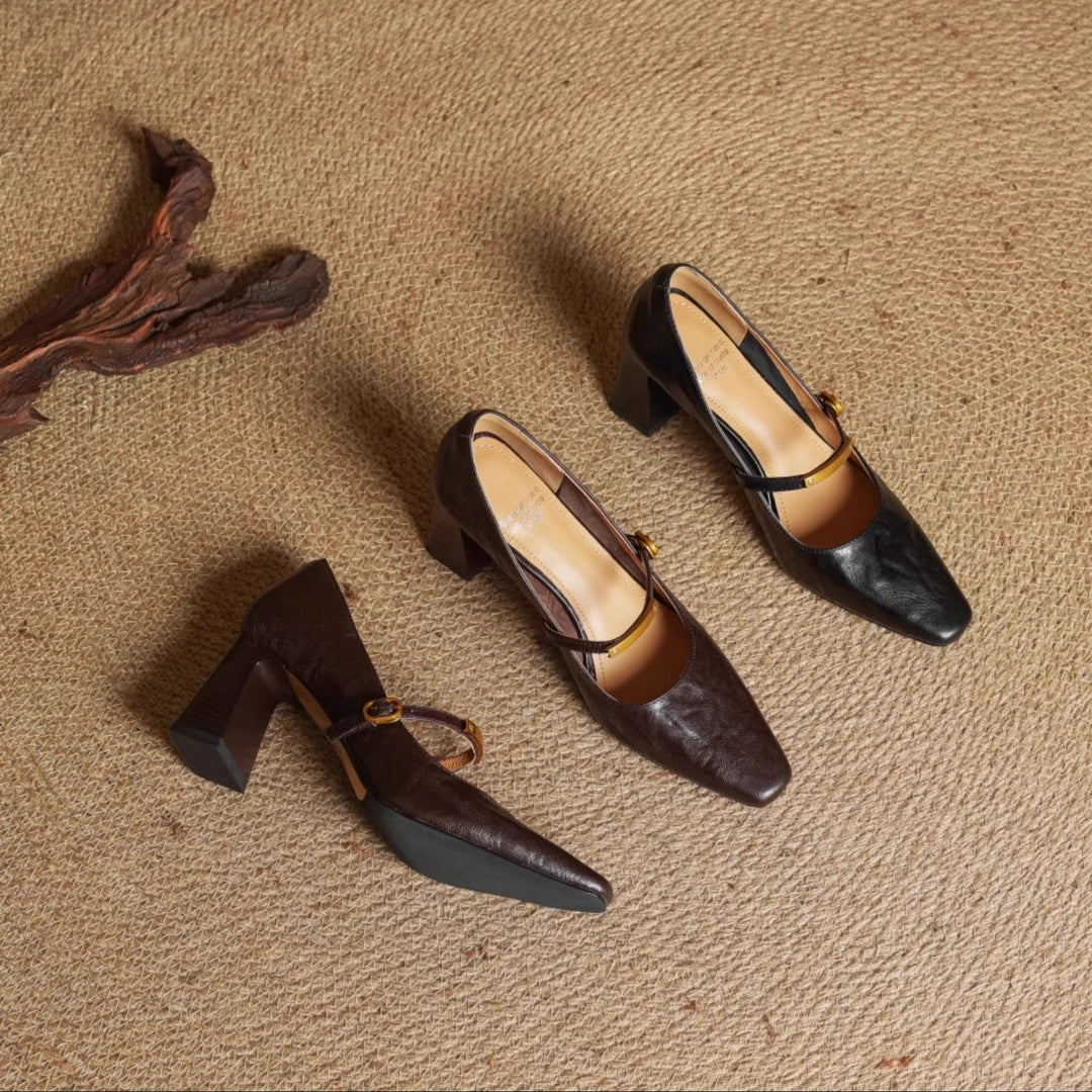 Naomi Genuine Leather Heels