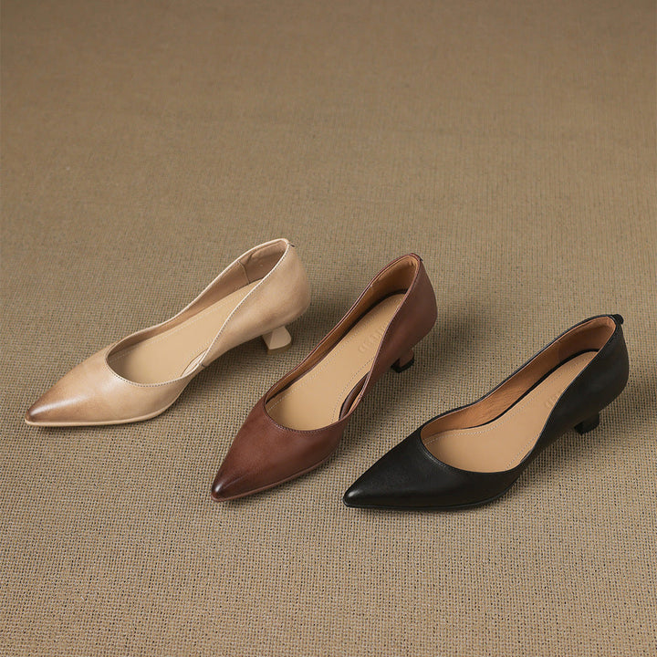 Nadine Genuine Leather Heels