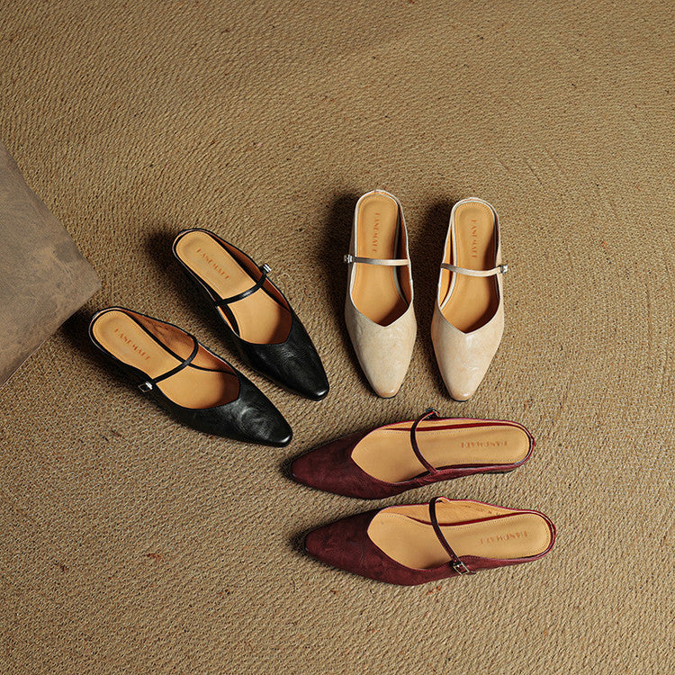 Serena Genuine Leather Mules
