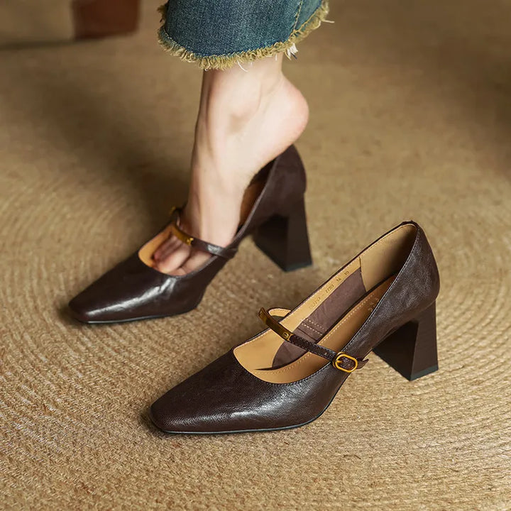 Naomi Genuine Leather Heels