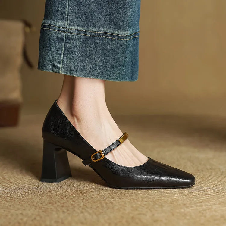 Naomi Genuine Leather Heels