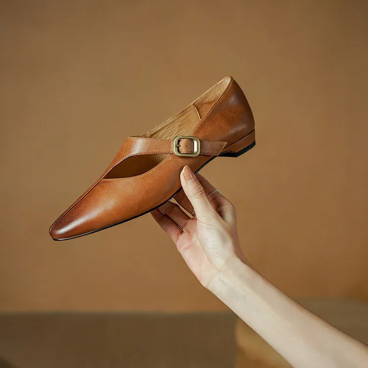 Amélis Genuine Leather Flats