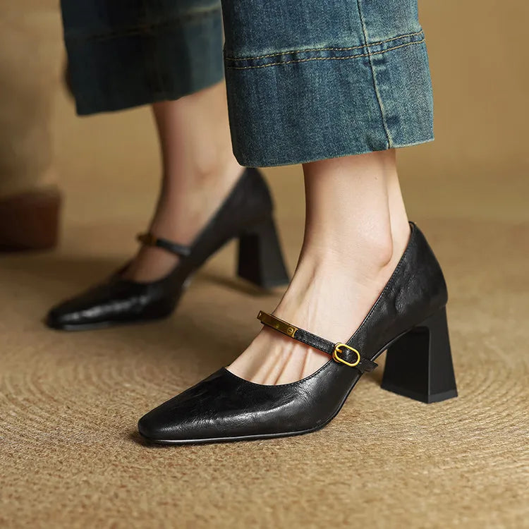 Naomi Genuine Leather Heels