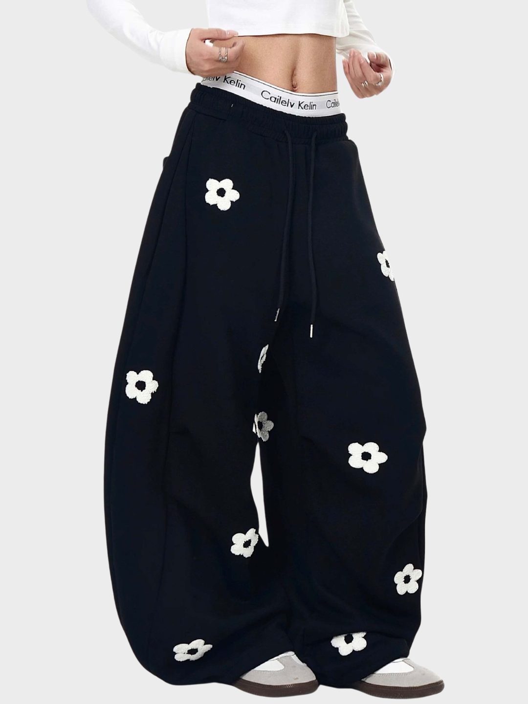 Koto Embroidered Bloom Barrel Sweatpants