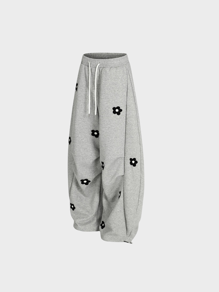 Koto Embroidered Bloom Barrel Sweatpants