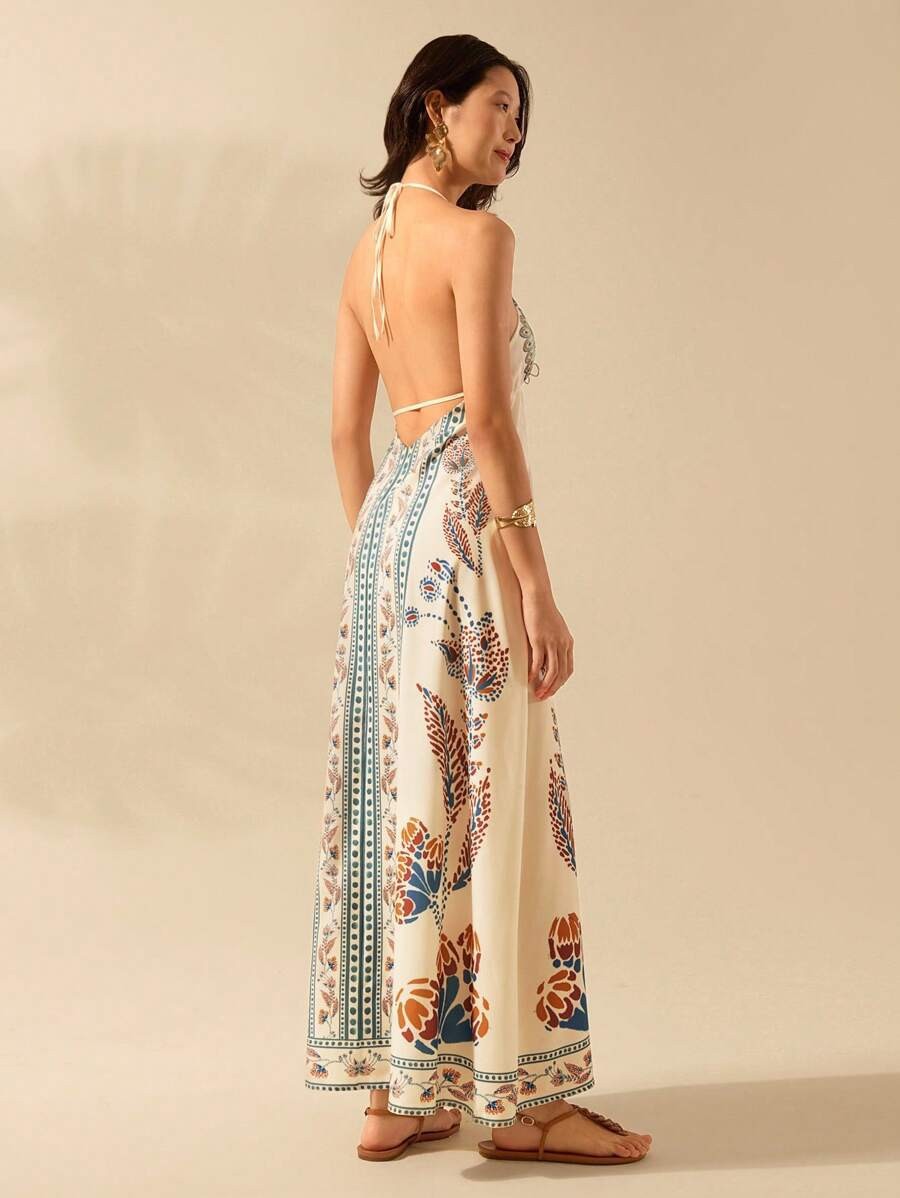 Emily™ | Floral Print Sling Holiday Style Dress