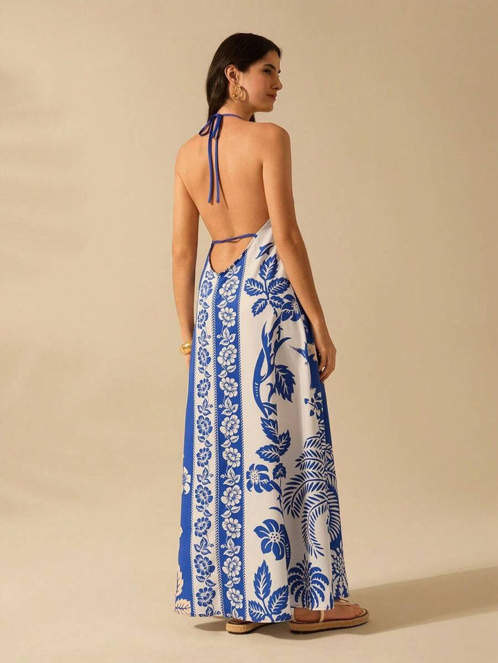 Emily™ | Floral Print Sling Holiday Style Dress
