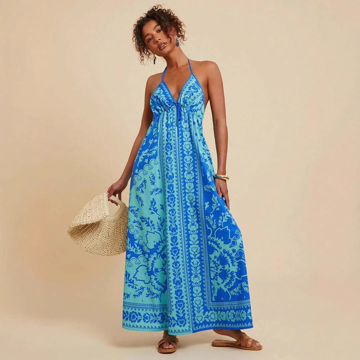 Emily™ | Floral Print Sling Holiday Style Dress