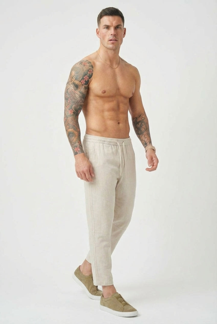 Kyoto Linen Cropped Pants
